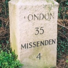 Milestone, South Street; nr turn to Church Lane for St Mary the Virgin Church
