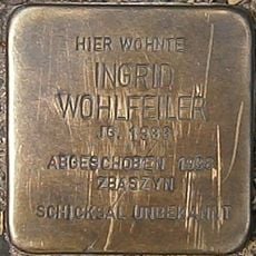 Stolperstein dedicated to Ingrid Wohlfeiler
