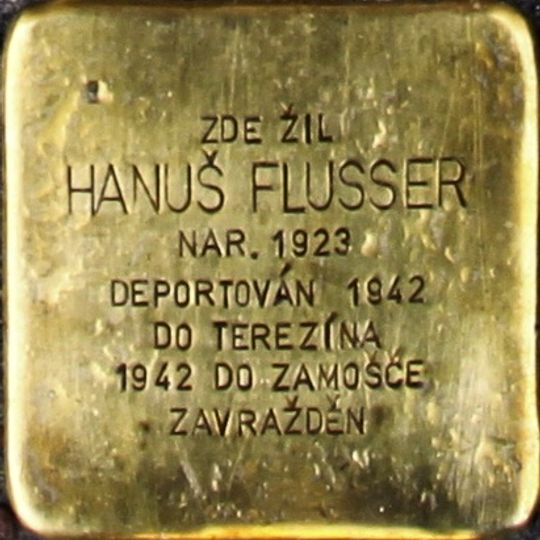 Stolperstein dedicated to Hanuš Flusser