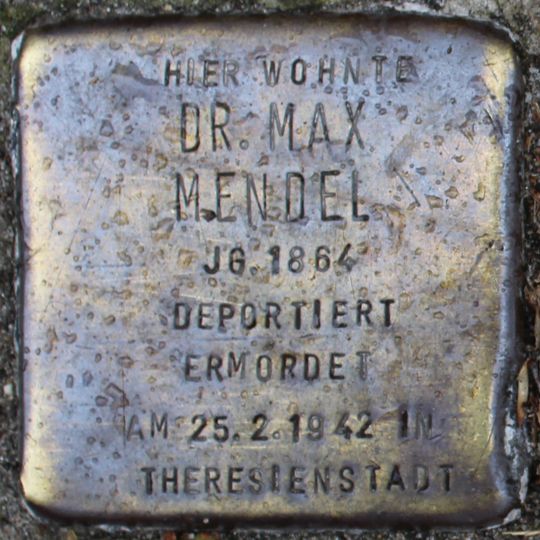 Stolperstein en memoria de Max Mendel