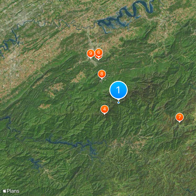 Parc national des Great Smoky Mountains Carte