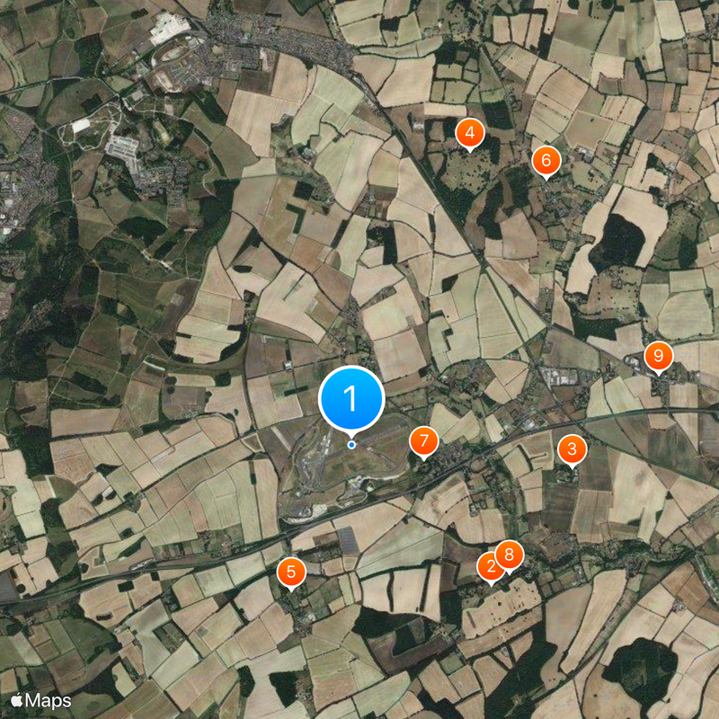 Thruxton Circuit Mapa
