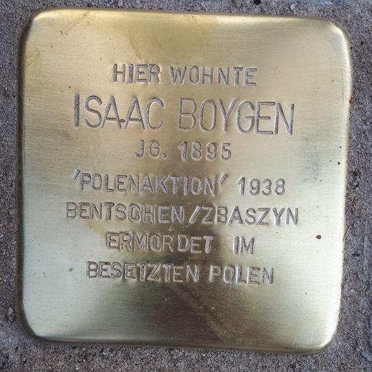 Stolperstein em memória de Isaac Boygen