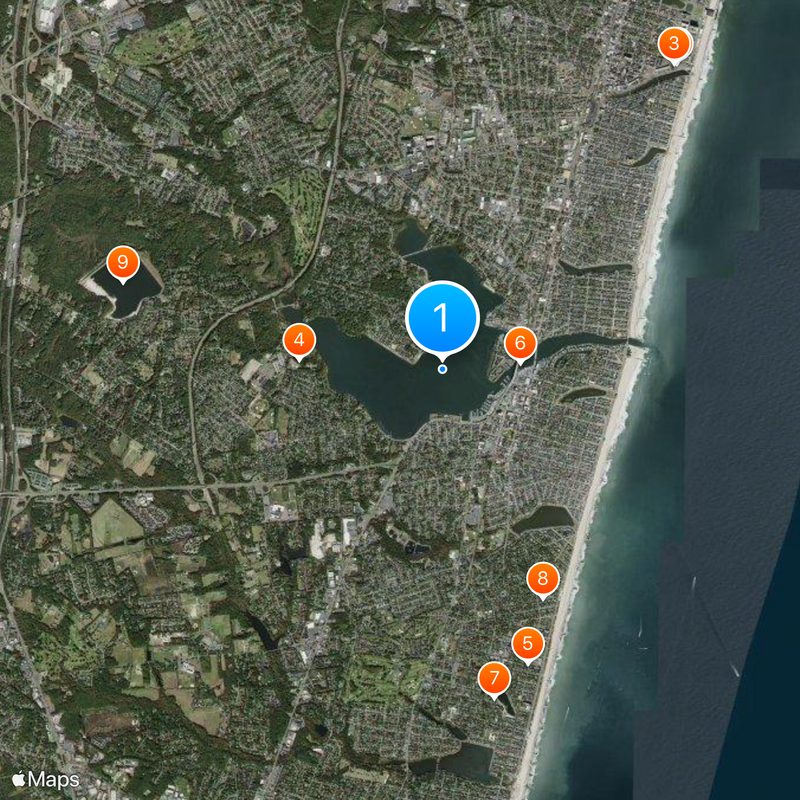 Area codes 732 and 848 Karte