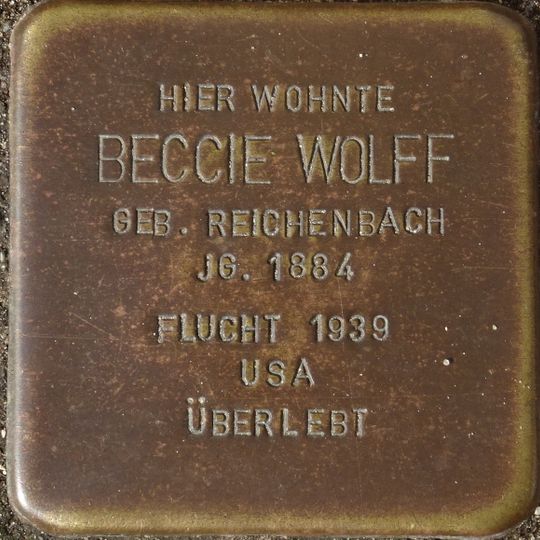Stolperstein dedicated to Beccie Wolff