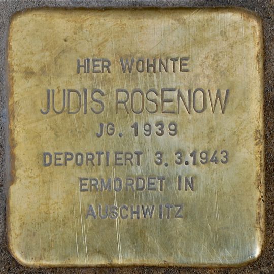 Stolperstein en memoria de Judis Rosenow