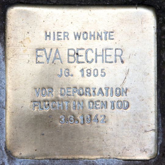 Stolperstein dedicated to Eva Becher