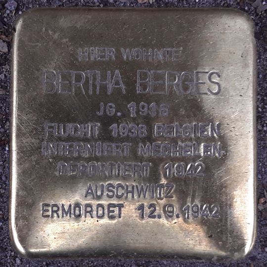 Stolperstein dedicated to Bertha Berges
