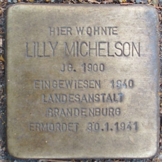 Stolperstein dedicated to Lilly Michelson