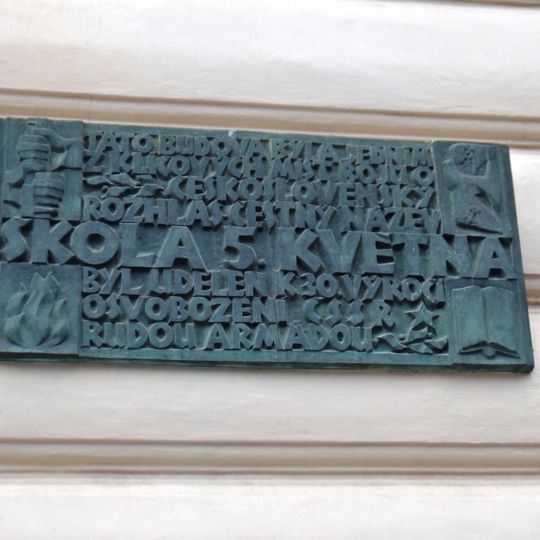 Memorial plaque of 1945 fights of Czech Radio