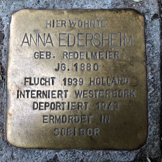 Stolperstein en memoria de Anna Edersheim