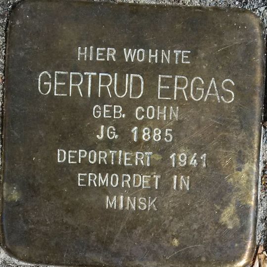 Stolperstein dedicated to Gertrud Ergas