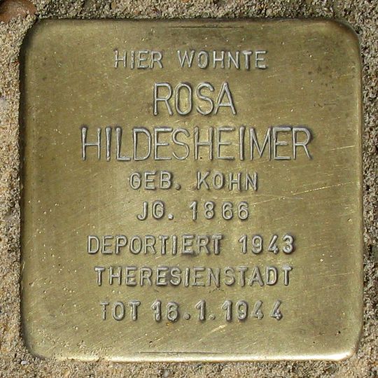 Stolperstein à la mémoire de Rosa Hildesheimer