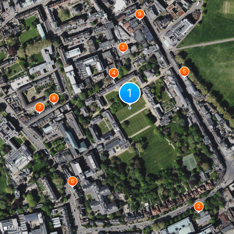 Downing College Map