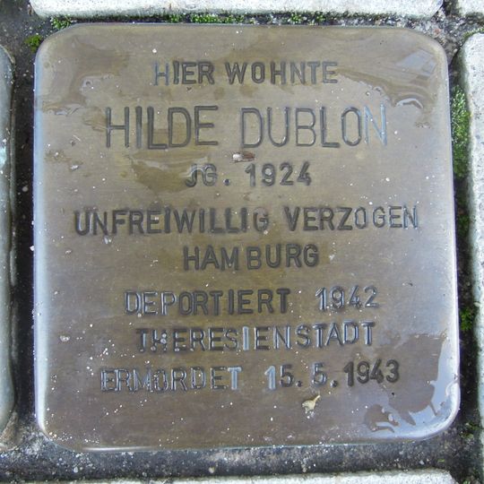 Stolperstein dedicated to Hilde Dublon