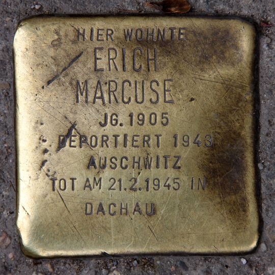 Stolperstein dedicated to Erich Marcuse