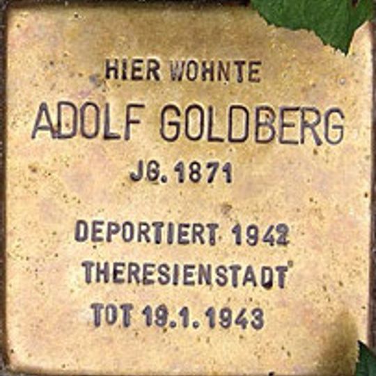Stolperstein dedicated to Adolf Goldberg