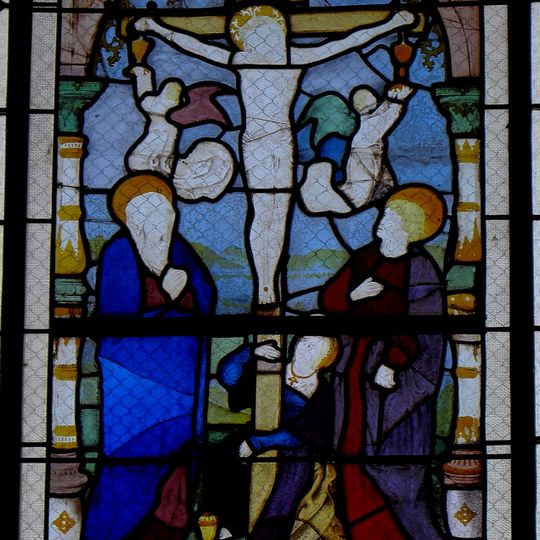 Christ en croix entre la Vierge et saint Jean of Église Saint-Jacques-le-Majeur de Boistrudan