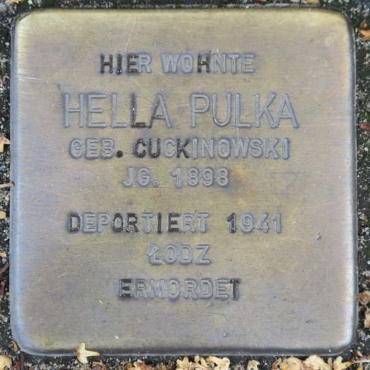 Stolperstein dedicated to Hella Pulka