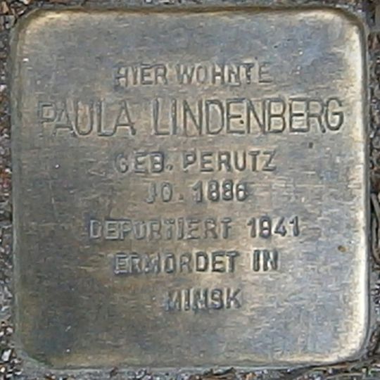 Stolperstein dedicated to Paula Lindenberg