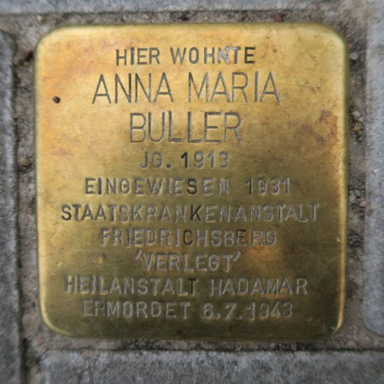 Stolperstein en memoria de Anna Maria Buller