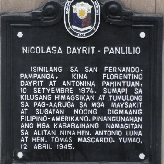 Nicolasa Dayrit-Panlilio historical marker