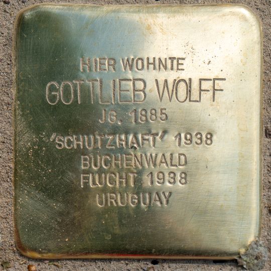 Stolperstein à la mémoire de Gottlieb Wolf
