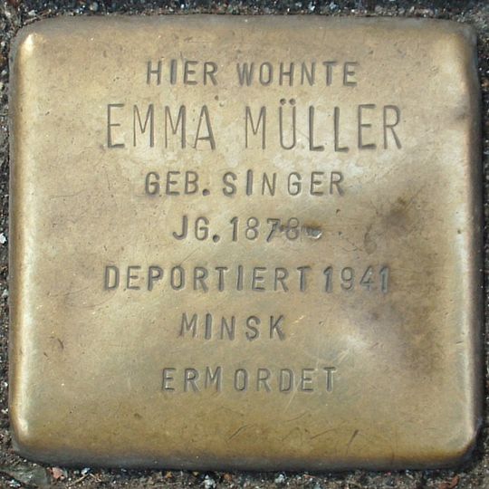 Stolperstein en memoria de Emma Müller