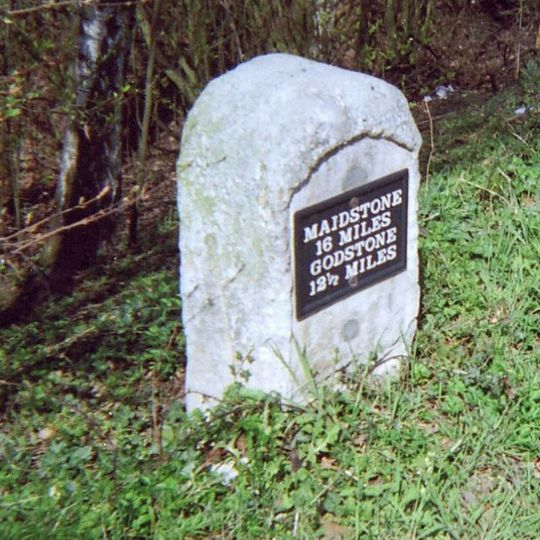 Milestone, Bradbourne Vale Road, W of railway bridge