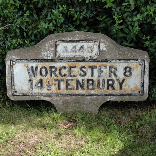 Milestone, E of Little Witley, E of new houses where the was an old petrol station