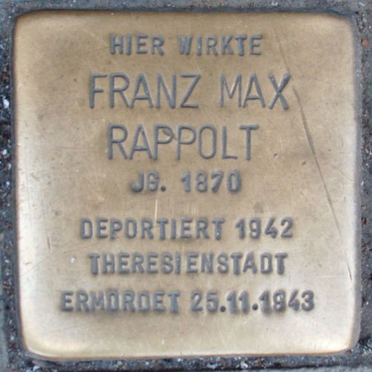 Stolperstein für Franz Max Rappolt