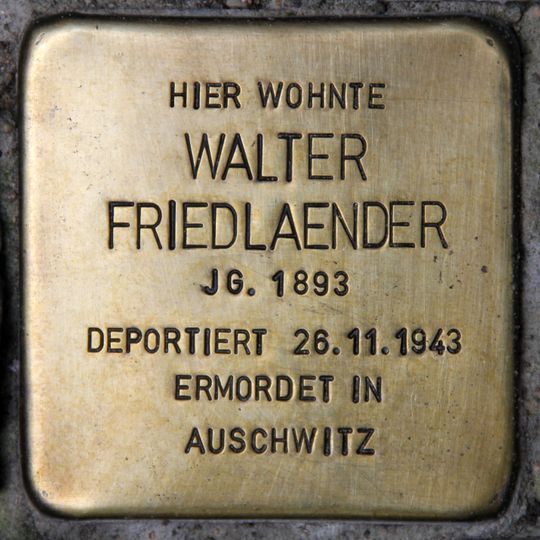 Stolperstein à la mémoire de Walter Friedlaender