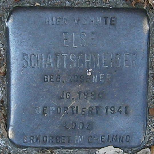 Stolperstein dedicated to Else Schattschneider