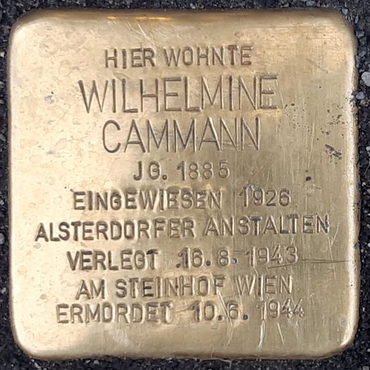 Stolperstein en memoria de Wilhelmine Cammann