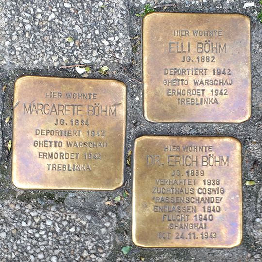 Stolperstein en memoria de Erich Dr. Böhm