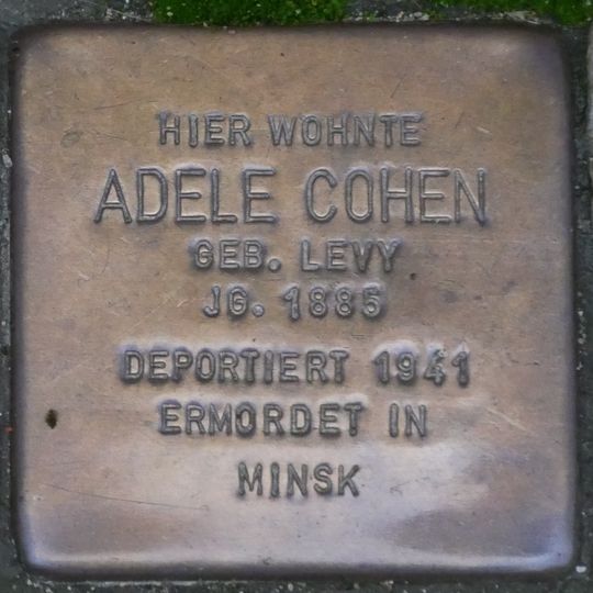Stolperstein dedicated to Adele Cohen