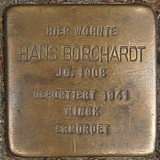 Stolperstein dedicated to Hans Borchardt