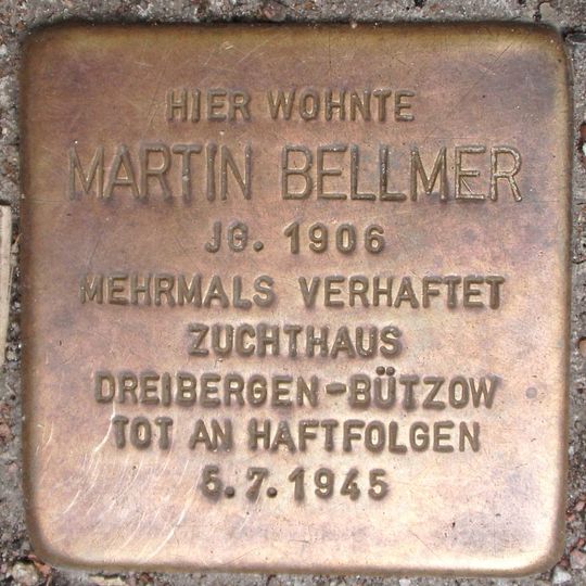 Stolperstein à la mémoire de Martin Bellmer