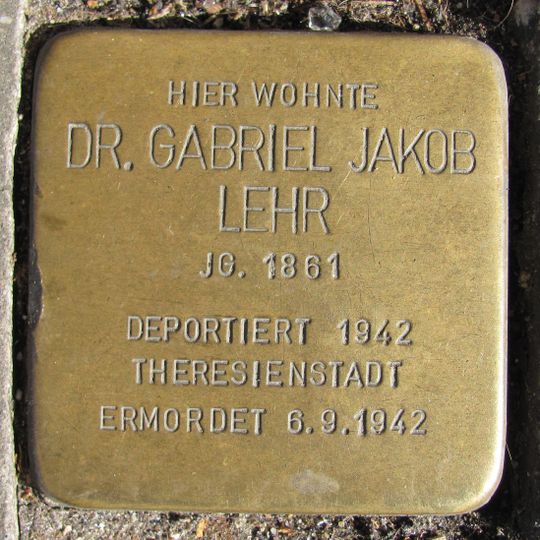 Stolperstein für Dr. Gabriel Jacob Lehr