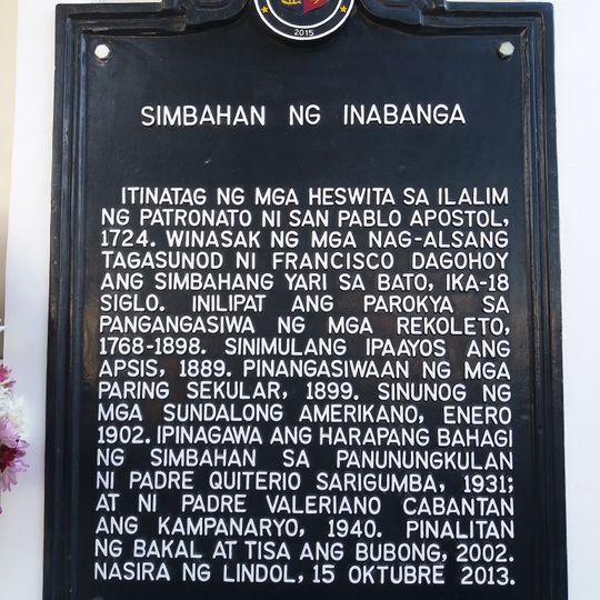 Church of Inabanga historical marker