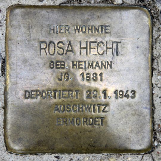 Stolperstein dedicated to Rosa Hecht