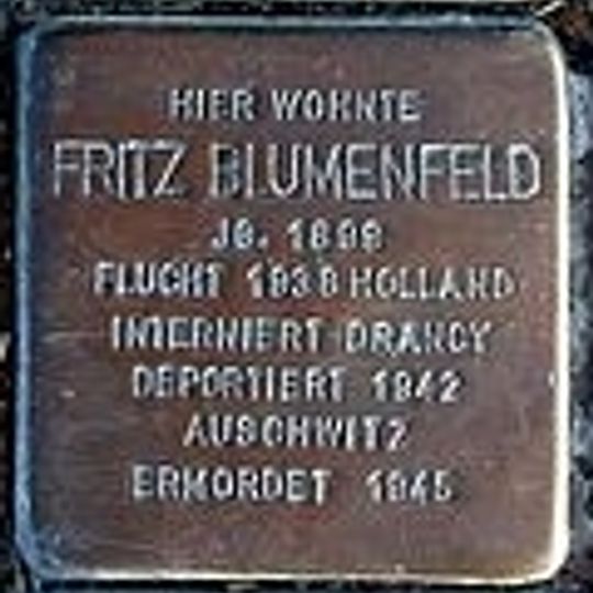 Stolperstein à la mémoire de Fritz Blumenfeld