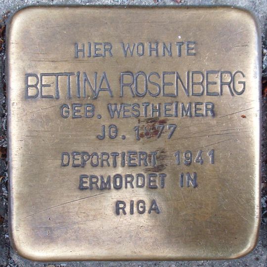 Stolperstein en memoria de Bettina Rosenberg