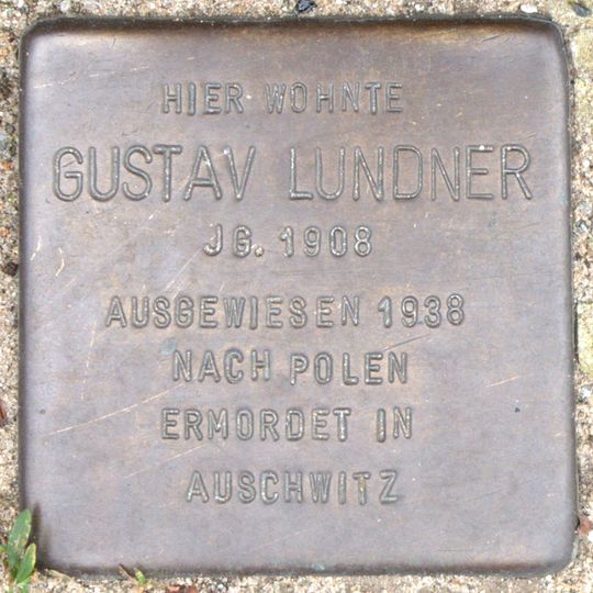 Stolperstein dedicated to Gustav Lundner