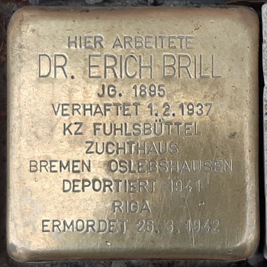 Stolperstein à la mémoire d’Erich Brill