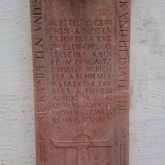 Sachgesamtheit Dorfkirche Benndorf, mit den Einzeldenkmalen: Kirche, Kirchhofsmauer mit Doppelportal sowie Grabmal v. Einsiedel und Grabplatte v. Pöllnitz sowie dem Kirchhof als Sachgesamt