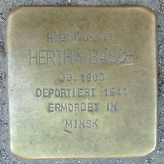 Stolperstein dedicated to Hertha Basch
