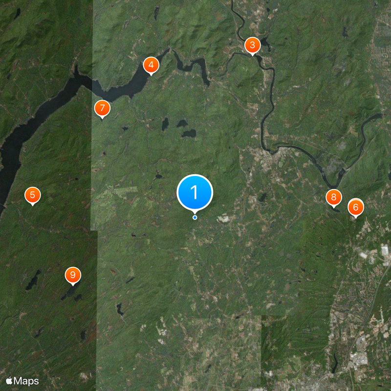 Indicatif régional 518 Carte