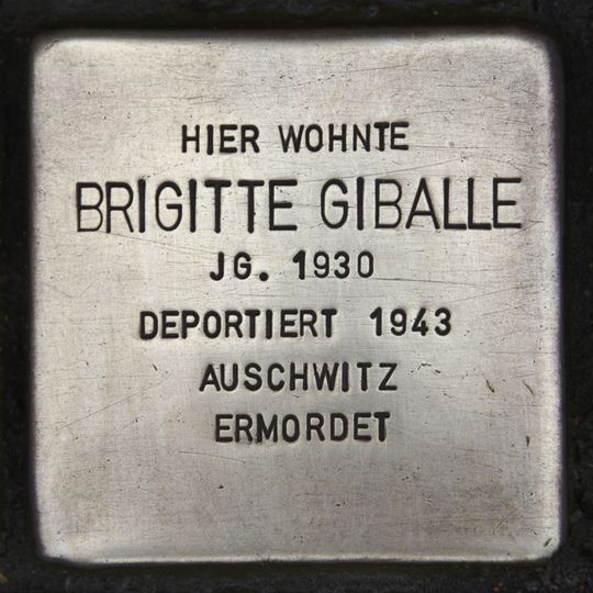 Stolperstein en memoria de Brigitte Giballe