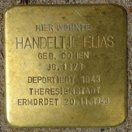 Stolperstein en memoria de Handeltje Elias